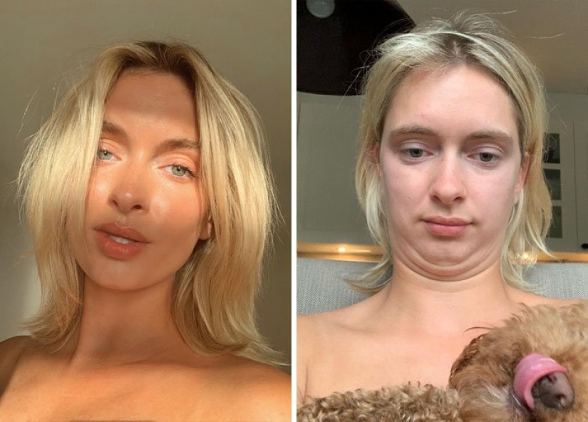 Instagram vs. The model revealed the secret, showing the ideal and the real photo