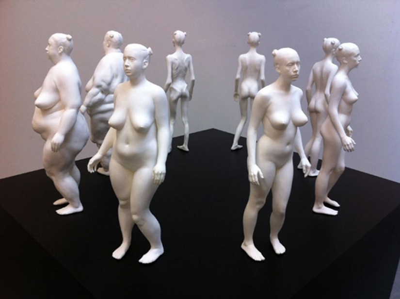 Issues of identity: provocative sculptures of naked women