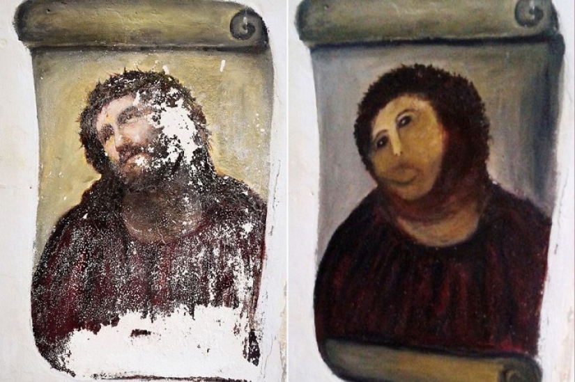 Jesus or the potato? Like a broken mural has enriched the whole city