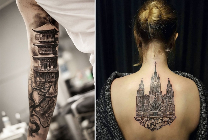 La ciudad por encima de la suela: exquisita arquitectura del tatuaje