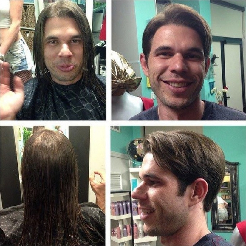 La diferencia es obvia: convierte los 20 hombres antes y después de recibir un corte de pelo y afeitado