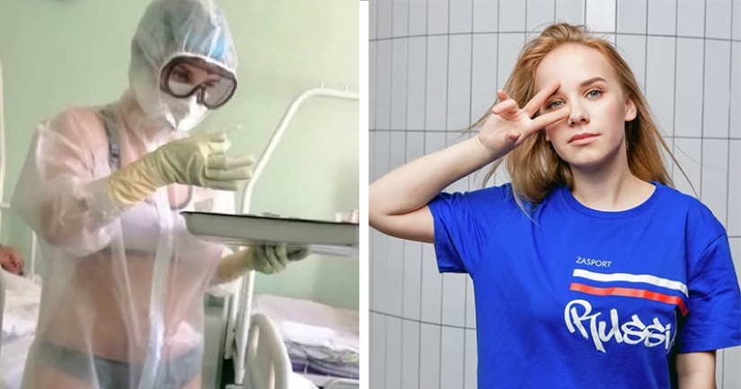 La enfermera, que llevaba un traje transparente sobre el traje de baño, se convirtió en el rostro de los deportes de la marca
