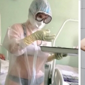 La enfermera, que llevaba un traje transparente sobre el traje de baño, se convirtió en el rostro de los deportes de la marca