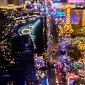 La noche de Las Vegas desde una altura