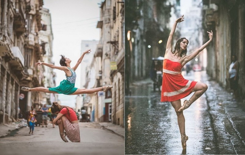 La pasión de los Cubanos y el ballet ruso de la escuela: calle fotos de los bailarines