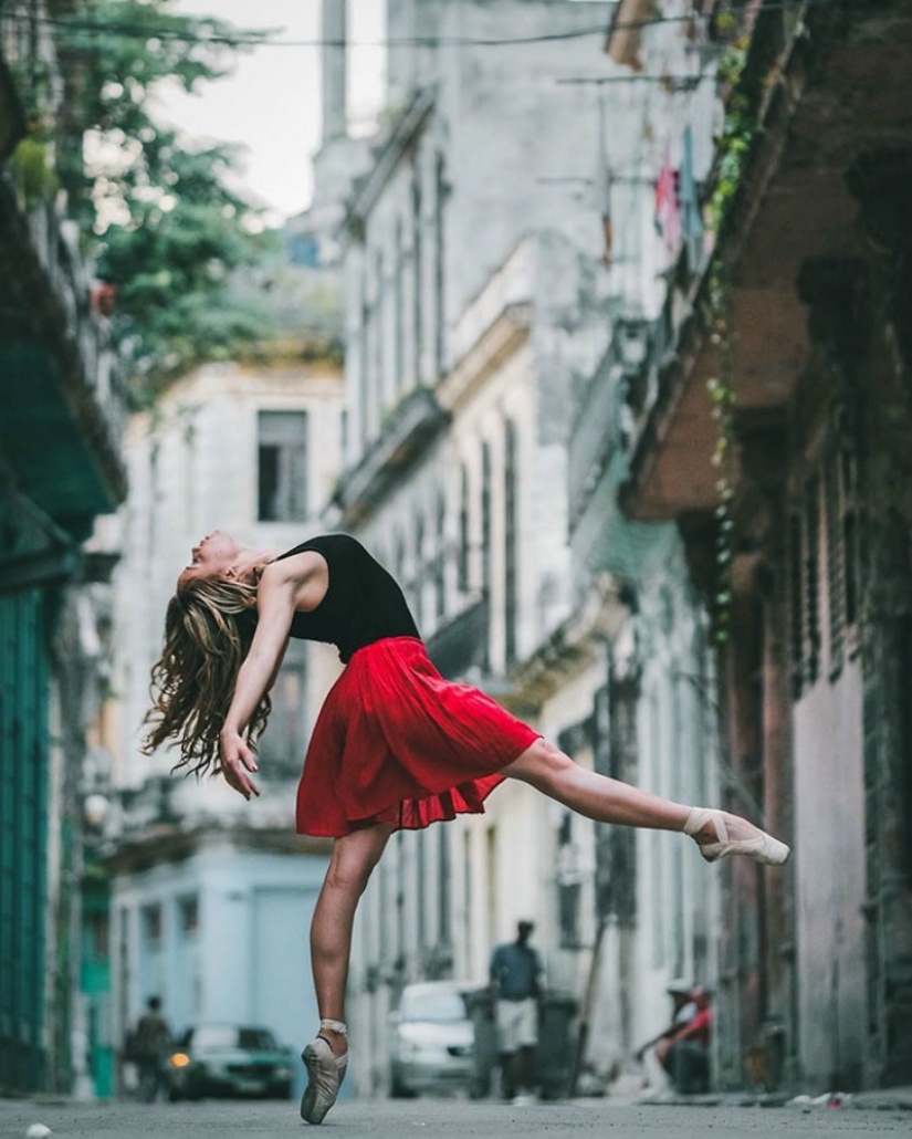 La pasión de los Cubanos y el ballet ruso de la escuela: calle fotos de los bailarines