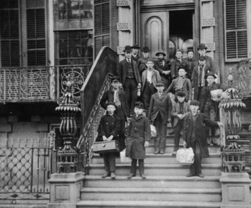 La página de la vida de los pobres y de los Estadounidenses en nueva York en el siglo xix