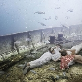La vida en el barco hundido subacuática y buceo Andreas Franke