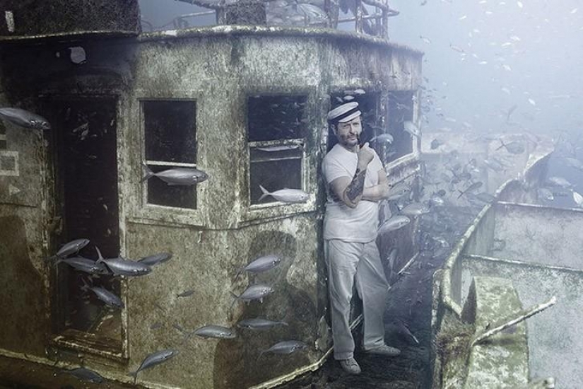 La vida en el barco hundido subacuática y buceo Andreas Franke