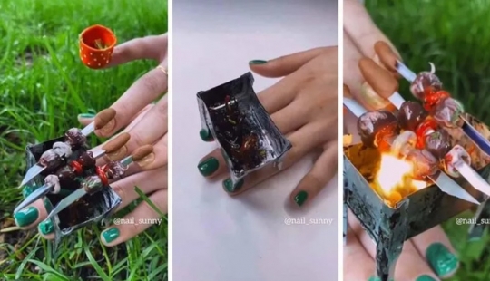 Las uñas de los pinchos de la creatividad ruso belleza sorprendió a la Red