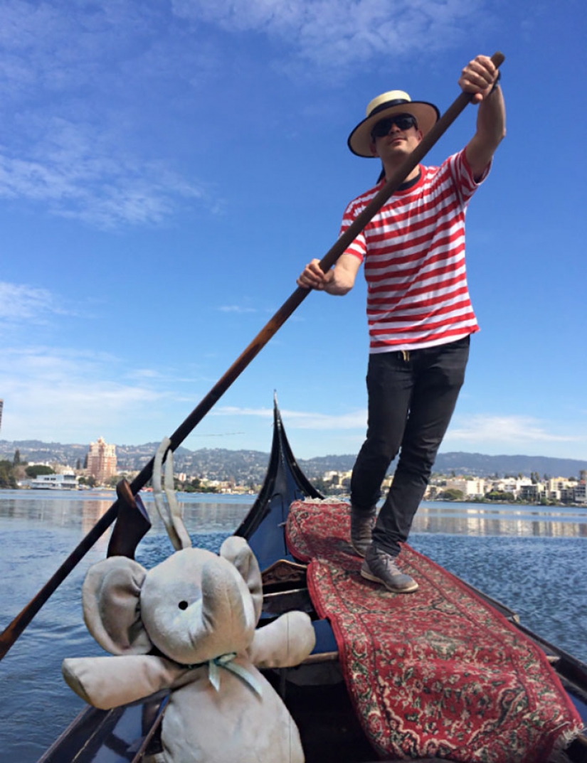 Lost Teddy elephant travels the world