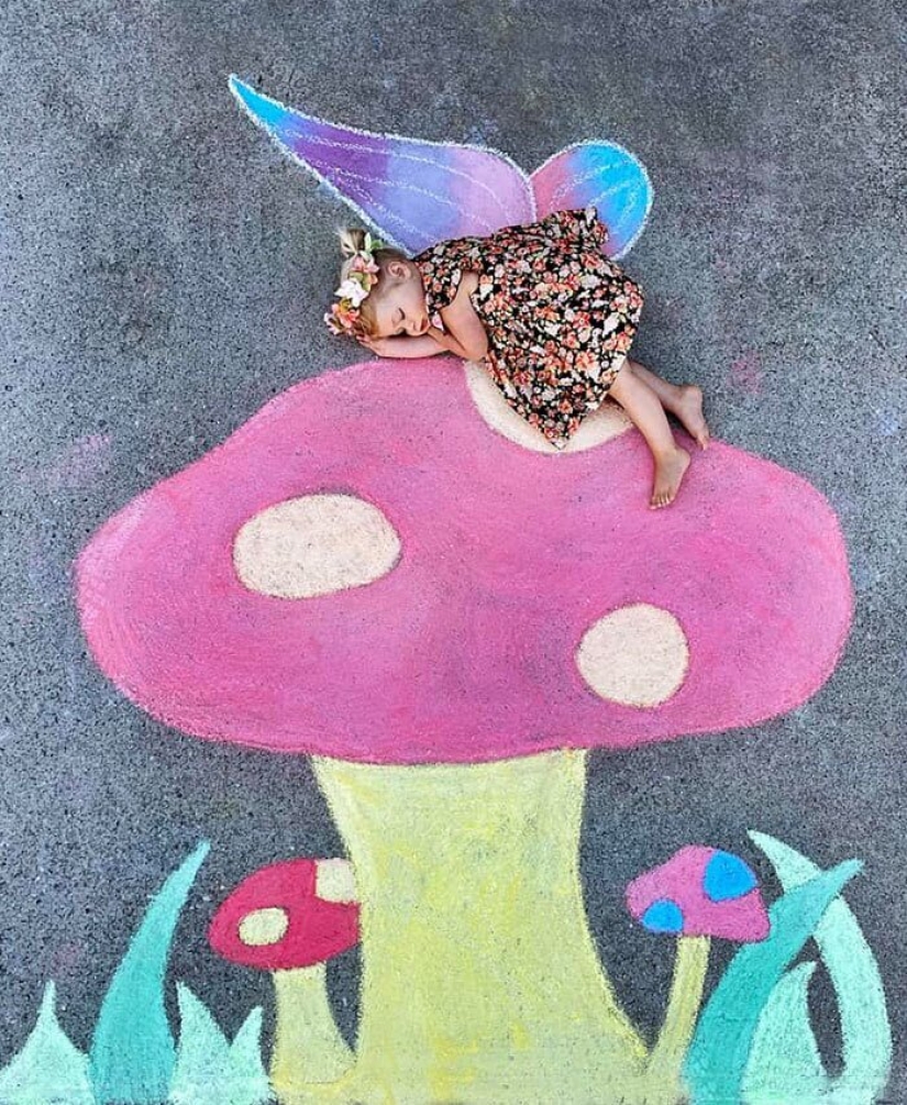 Lápices de colores y la imaginación: imágenes lindas de mundos mágicos que mi mamá creado para hijas en cuarentena