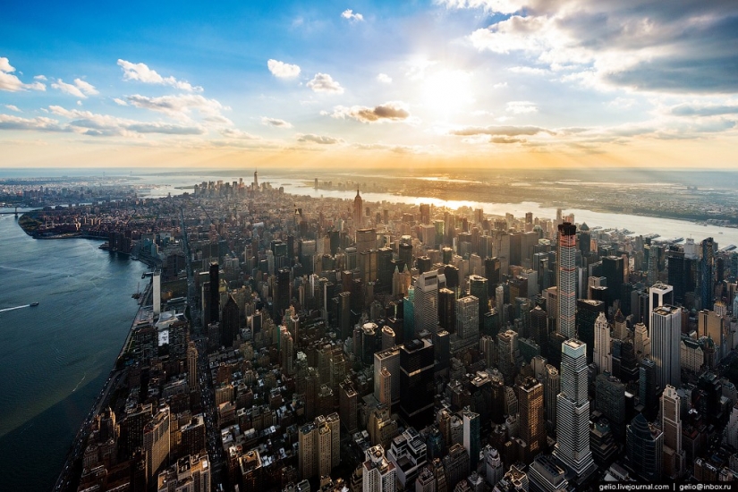 New York from the height of bird flight