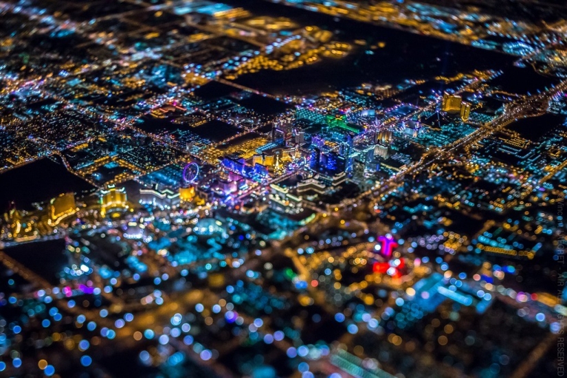 Night Las Vegas from a height