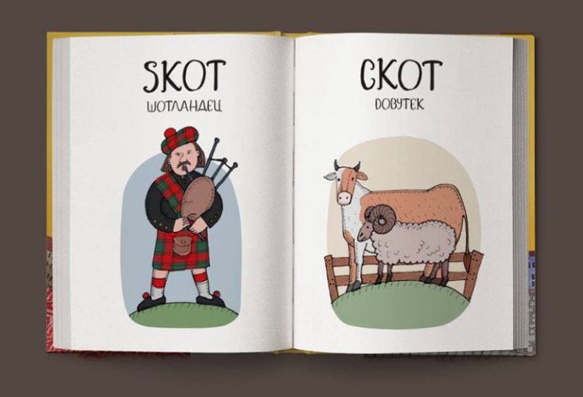 Not "bullshit", and "game room": merry Czech-Russian dictionary in pictures