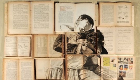 Painting on books from the Saint Petersburg artist
