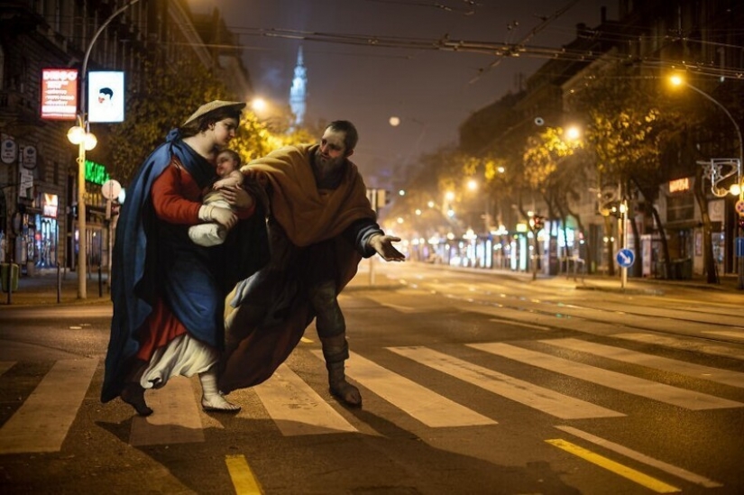 Photographer settled in Budapest characters of classic paintings