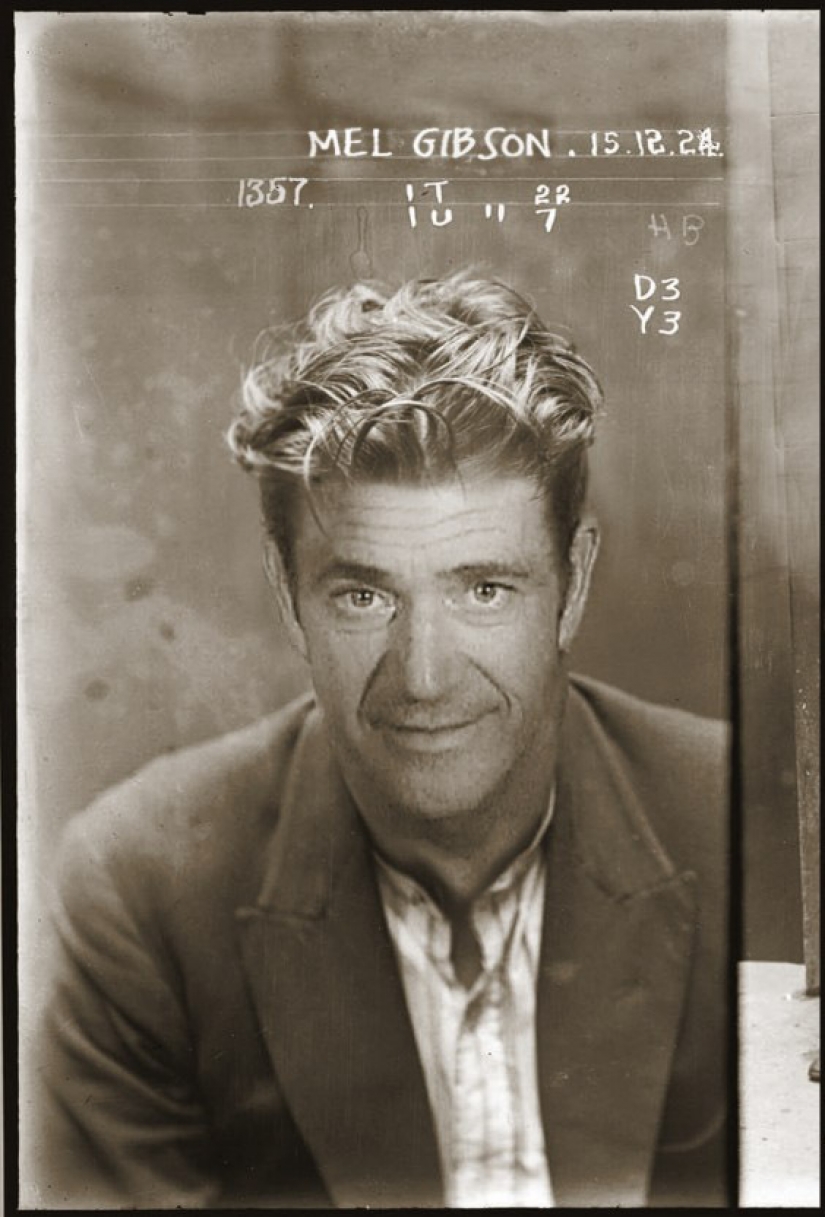 Photos of celebrities in the criminal retro style