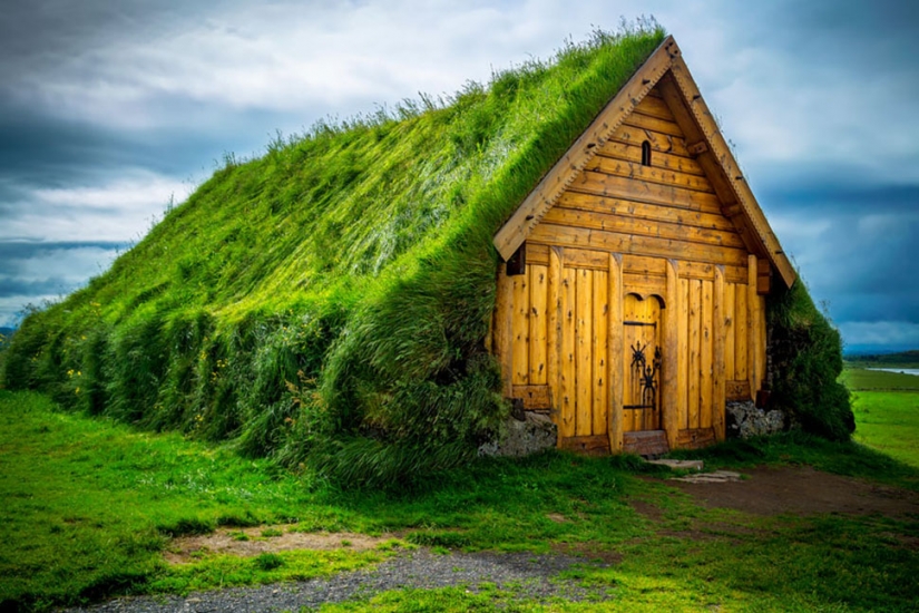 Scandinavian houses with overgrown roof, which I want to settle immediately