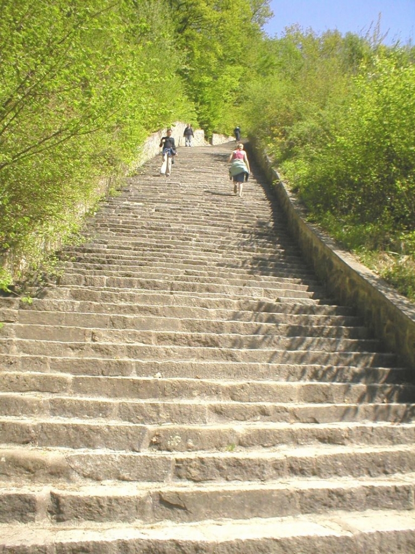 "Stairway of the dead" in the Austrian concentration camp Mauthausen