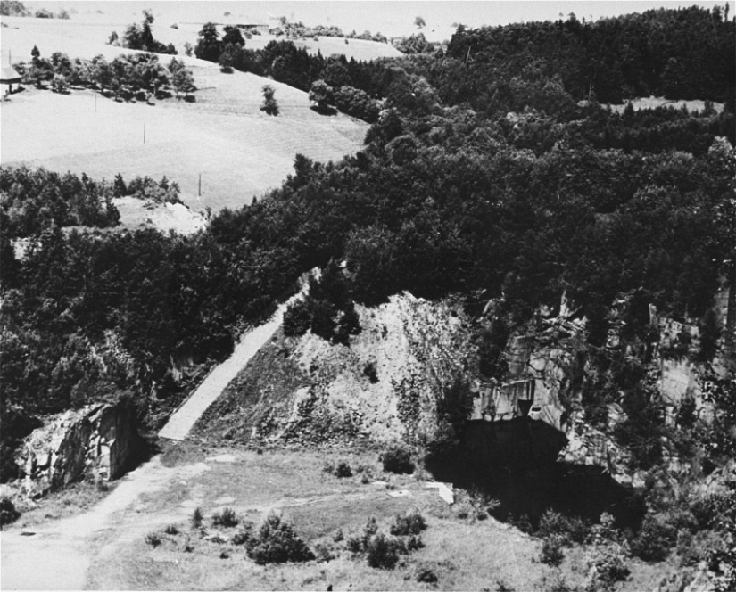 "Stairway of the dead" in the Austrian concentration camp Mauthausen