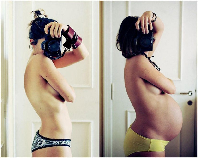 The 40 weeks of pregnancy ten self-portraits