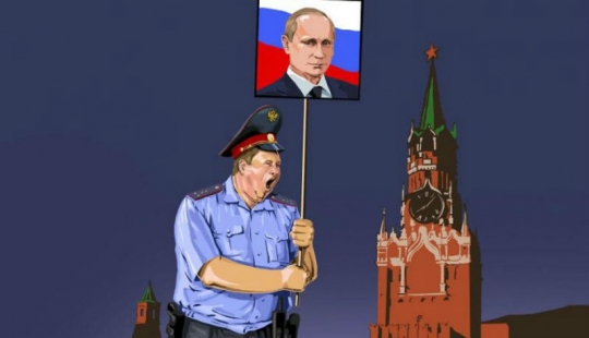 The Azerbaijani artist has depicted the true face of the world, police in the satirical illustrations