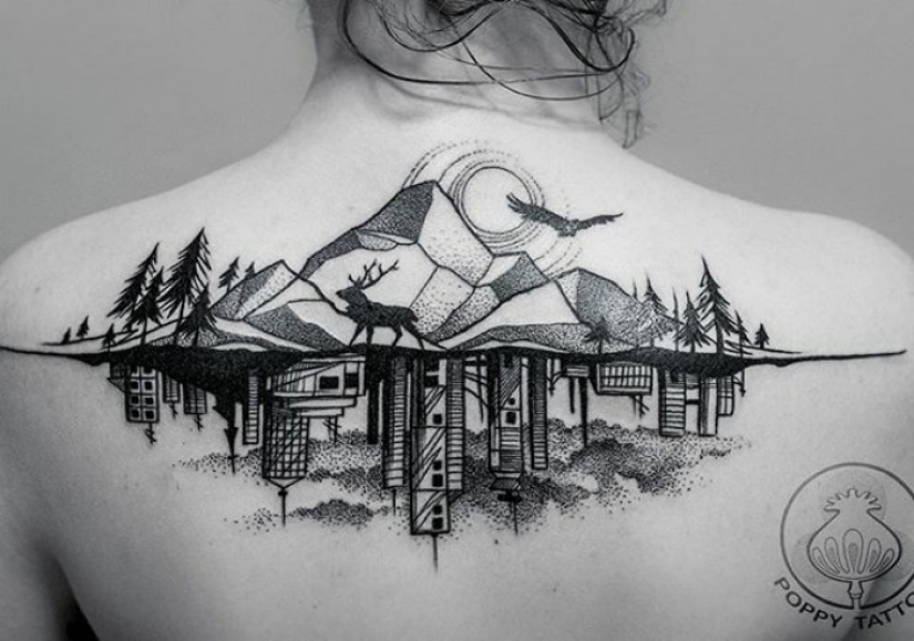 The city above the sole: exquisite architectural tattoo