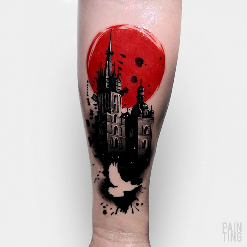 The city above the sole: exquisite architectural tattoo