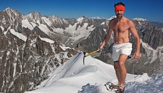 The "ice man" WIM Hof, conquering mountains in shorts