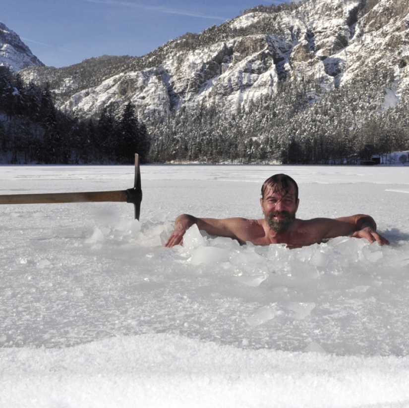 The "ice man" WIM Hof, conquering mountains in shorts