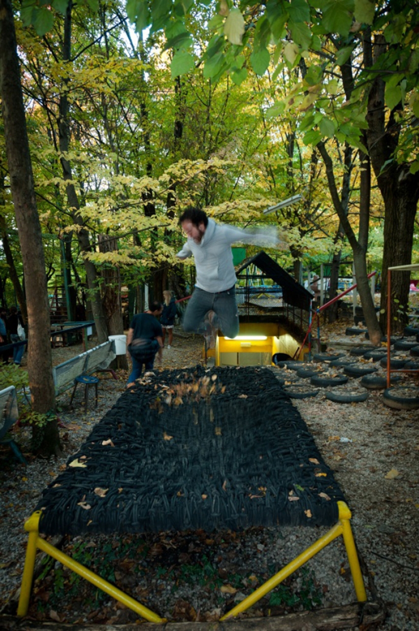 The Italian single-handedly built an amusement Park in the woods