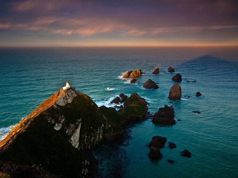 The lighthouse of Nugget point in New Zealand