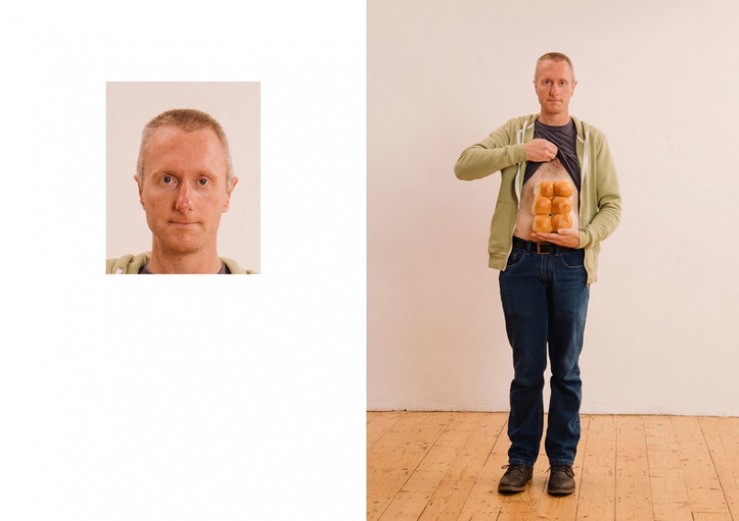 The photographer made fun of a standard passport photo: that's what chaos is happening behind the scenes
