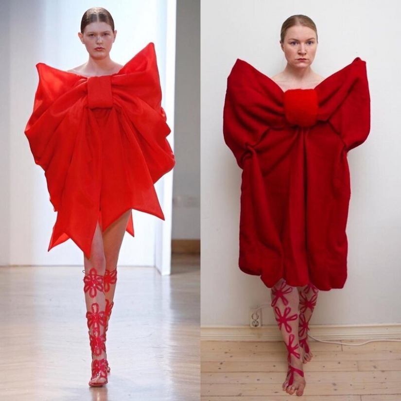 The quarantine style: fashion images from scrap materials