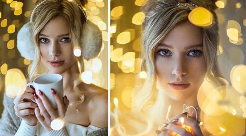 The secrets of the "photocopy": how to make beautiful portraits in Christmas style