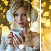 The secrets of the "photocopy": how to make beautiful portraits in Christmas style