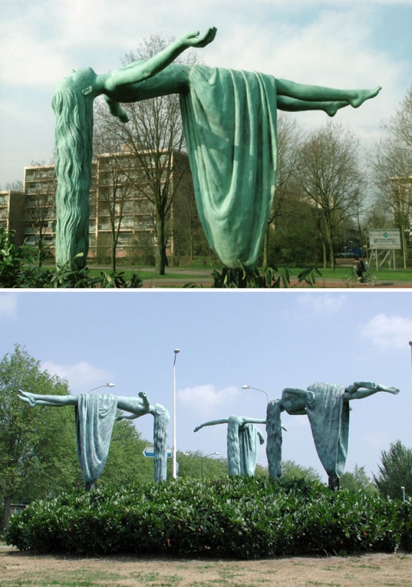 The stronger physics art: sculpture, despised the law of universal gravitation
