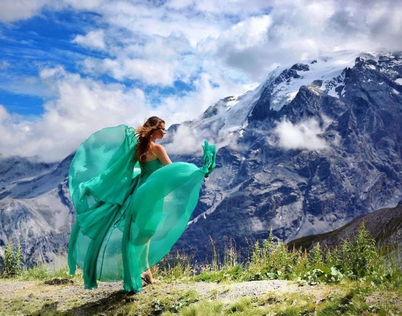 The world is under the skirt: the Russian traveler has conquered instagram photos to airy dresses