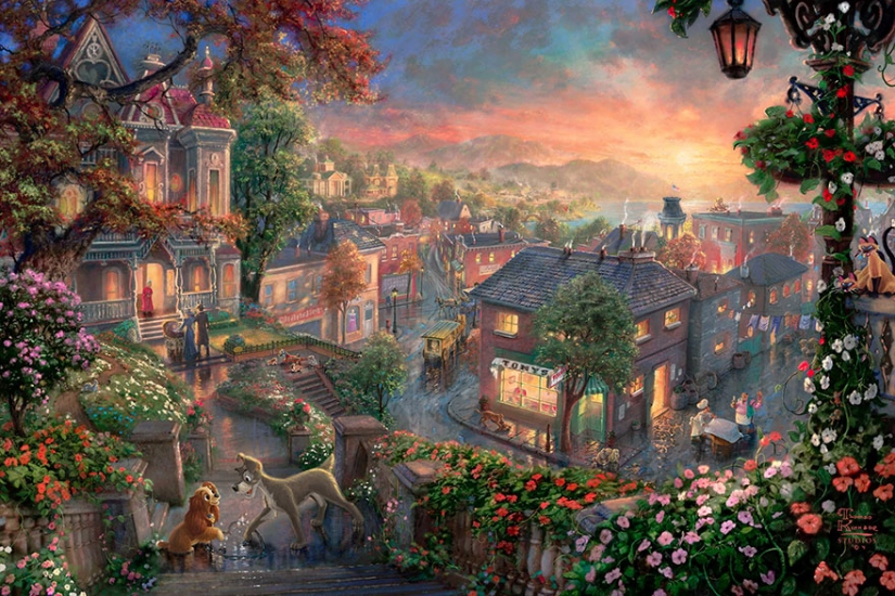 This artist paints pictures of disney cartoons in Disney