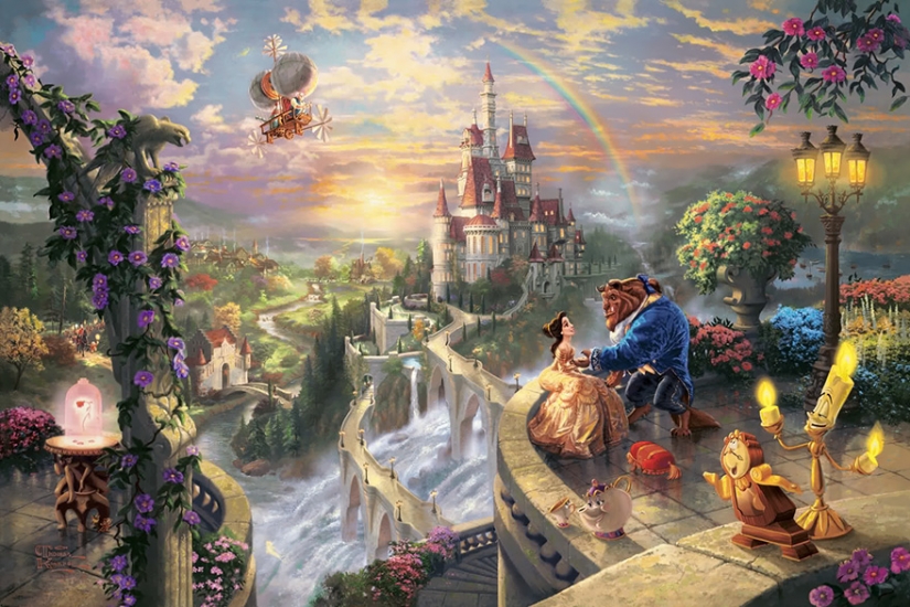 This artist paints pictures of disney cartoons in Disney