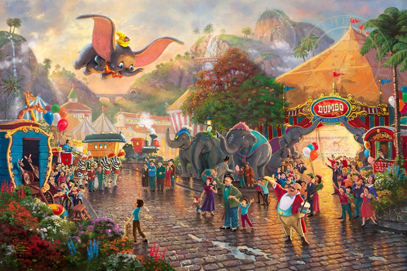 This artist paints pictures of disney cartoons in Disney