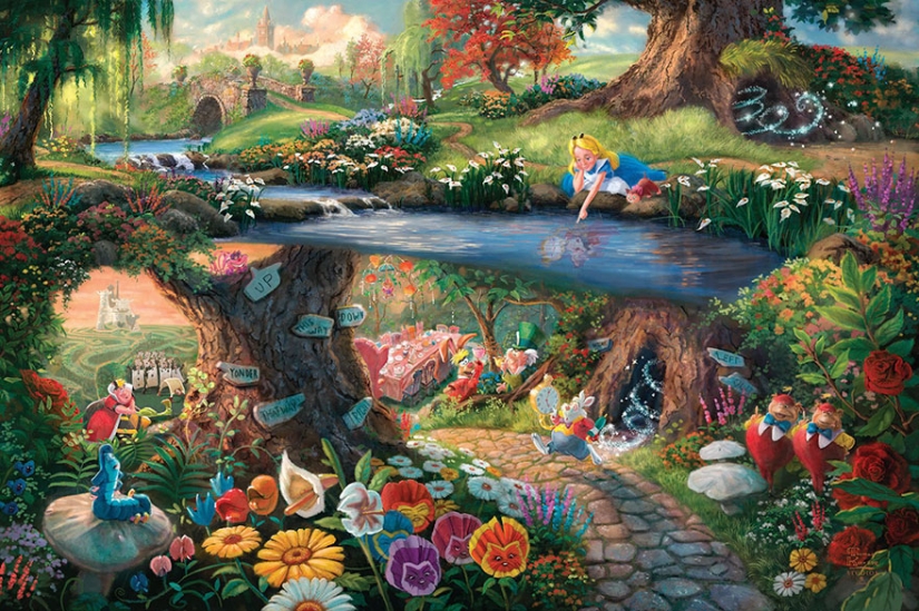 This artist paints pictures of disney cartoons in Disney