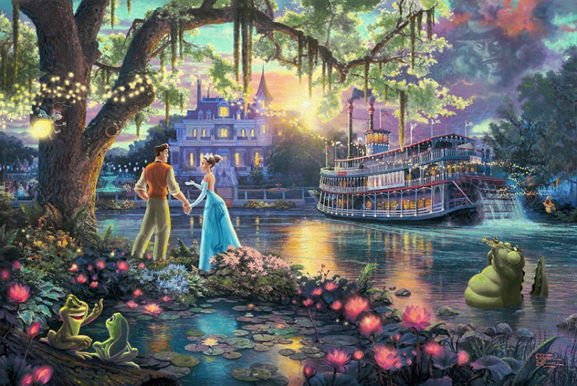 This artist paints pictures of disney cartoons in Disney