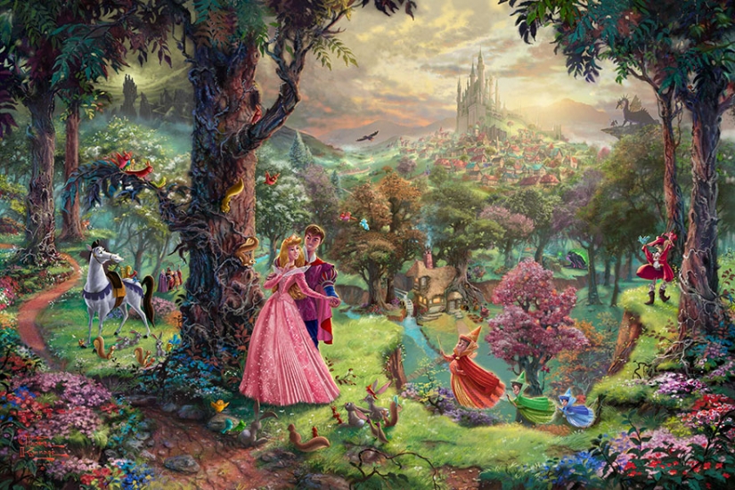 This artist paints pictures of disney cartoons in Disney