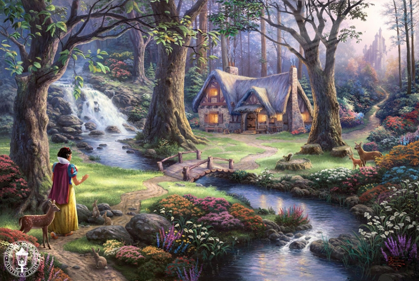 This artist paints pictures of disney cartoons in Disney