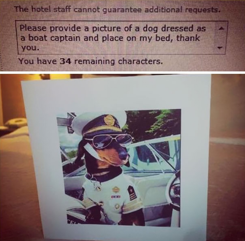 Tourists trolls were sent to the hotels of strange requests... and they did!