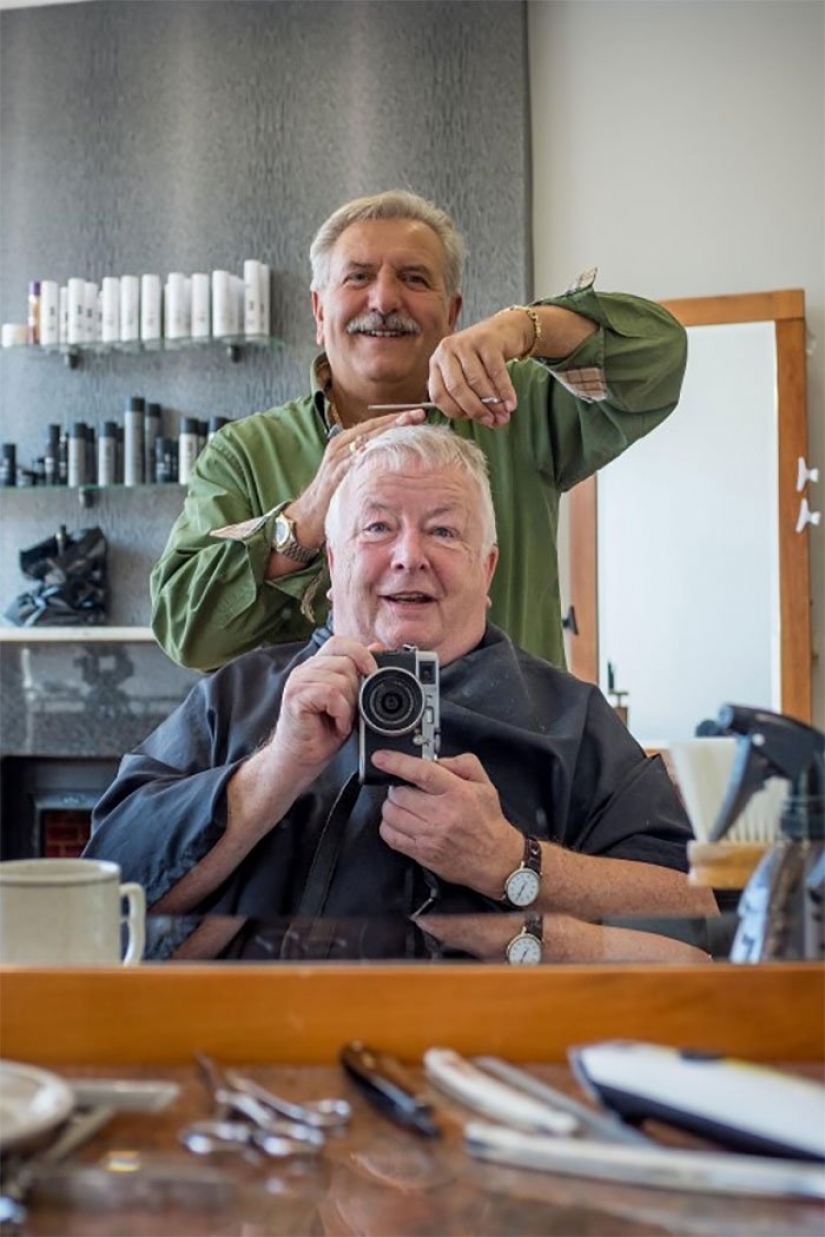 Trip to the Barber of a lifetime: the British for nearly half a century makes such a selfie