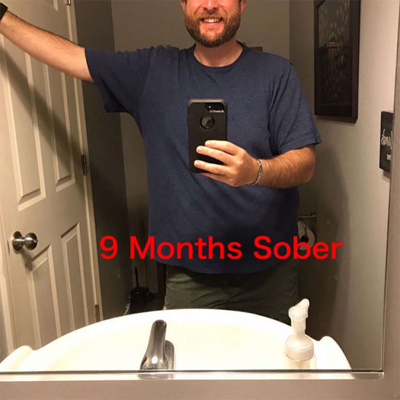 Un ex alcohólico mostró como cambiado a lo largo de los 3 años de sobriedad, y el resultado es impresionante!