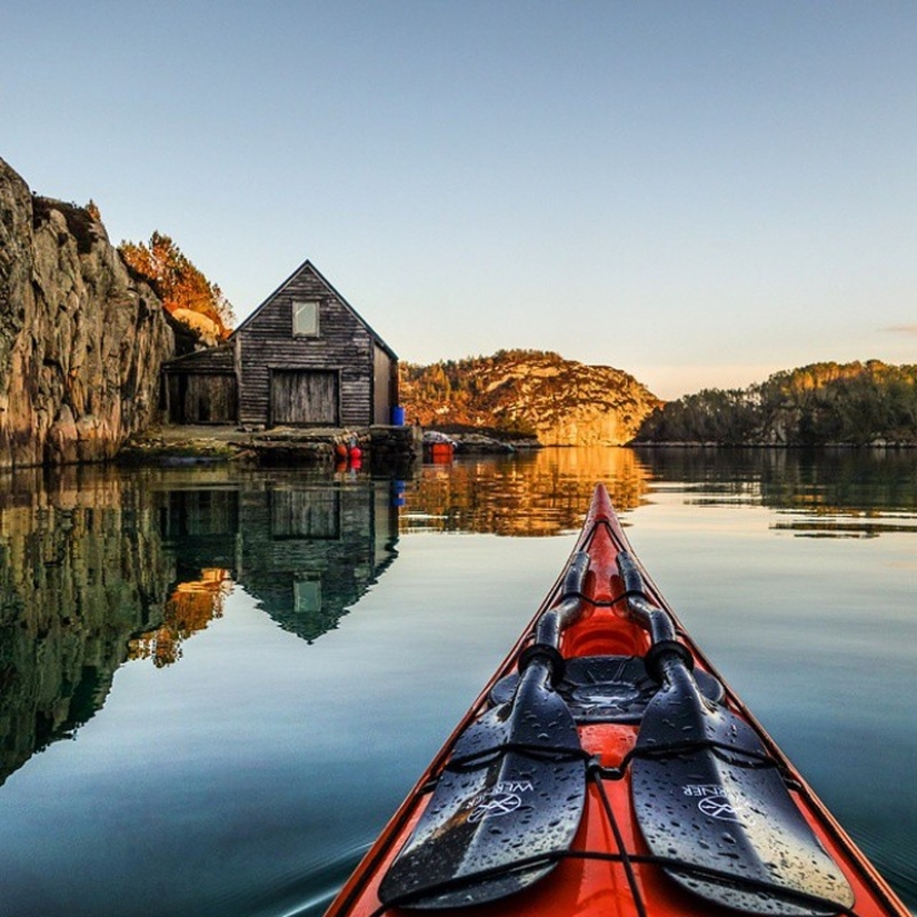 Un kayakista toma de bellas imágenes de los fiordos noruegos y publicarlos en Instagram